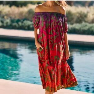 Farm Rio Off-The-Shoulder Coverup Dress Size Small NWT